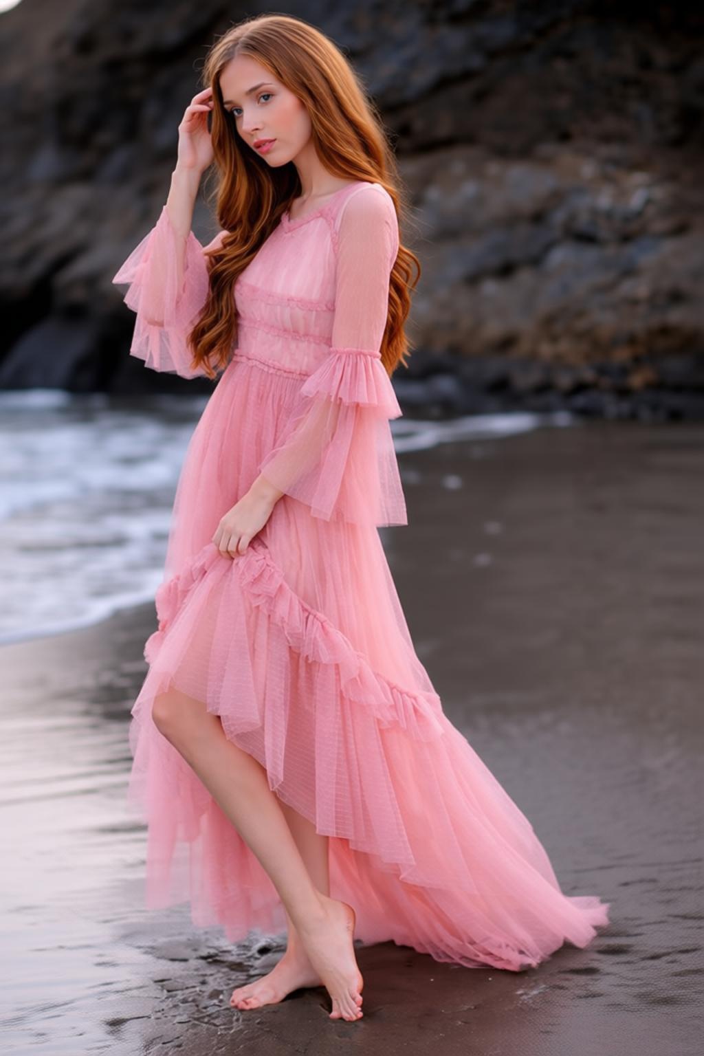 Halsey Dress in Desert Shell